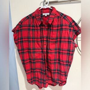 Madewell Red and Black Plaid Shirt, Size S, 100% Cotton, Cottagecore